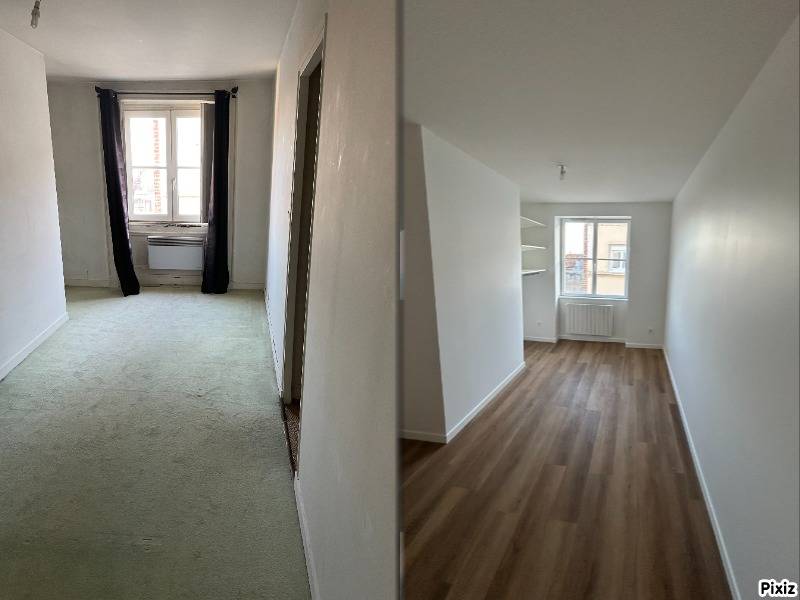 Chambre avant/après rénovation globale énergétique d'un appartement en location à Lyon 